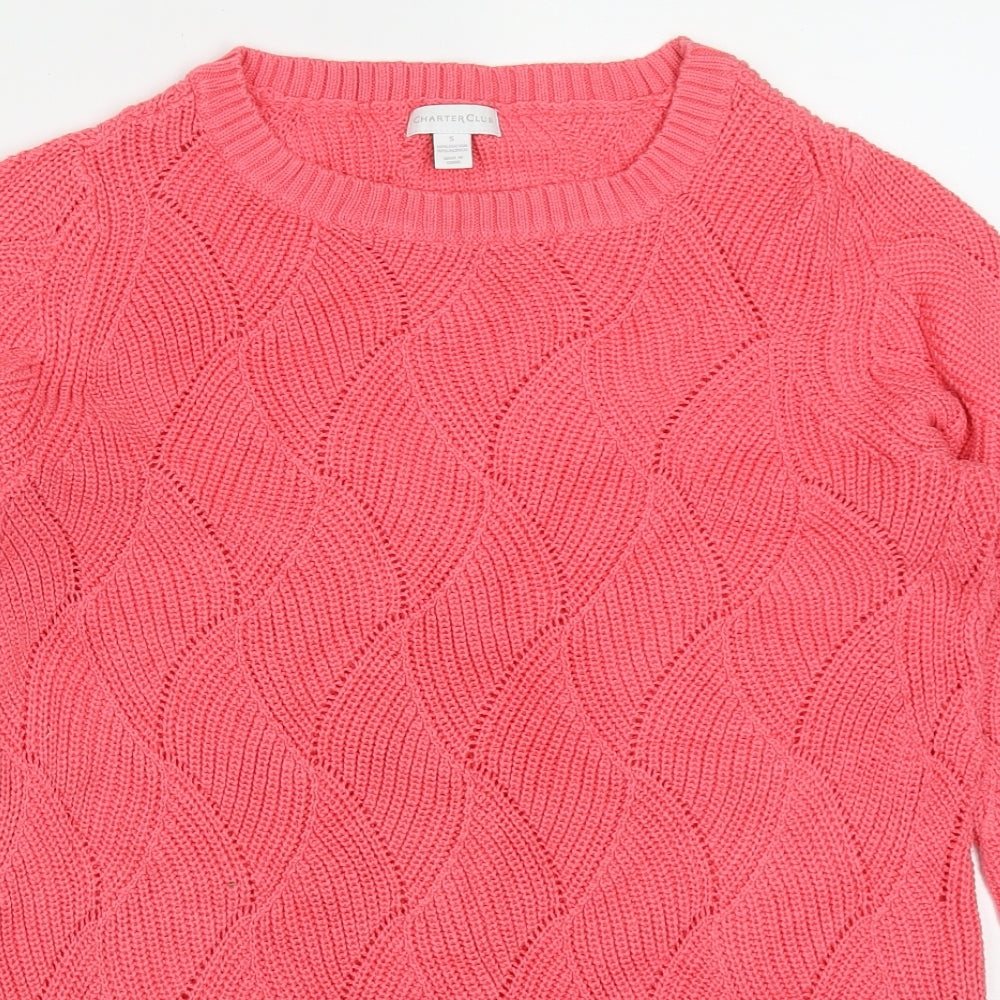 Womens UK Size S Charter Club Pink Pullover Jumper