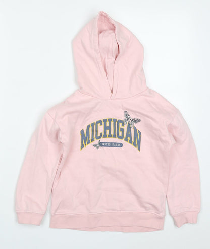 Primark Boys Pink  Cotton Pullover Hoodie Size 7-8 Years  Pullover - Michigan