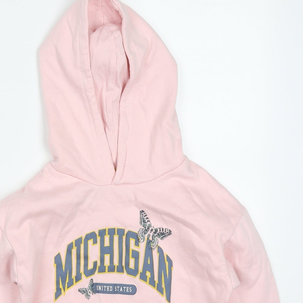 Primark Boys Pink  Cotton Pullover Hoodie Size 7-8 Years  Pullover - Michigan