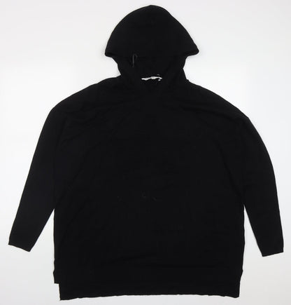 Amara Reya Womens Black  Viscose Pullover Hoodie Size L  Pullover - Star