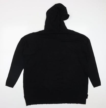 Amara Reya Womens Black  Viscose Pullover Hoodie Size L  Pullover - Star