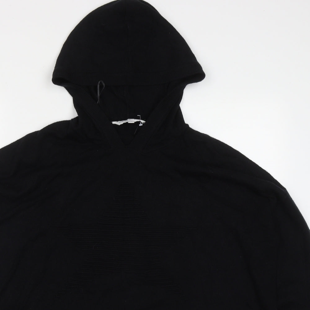 Amara Reya Womens Black  Viscose Pullover Hoodie Size L  Pullover - Star