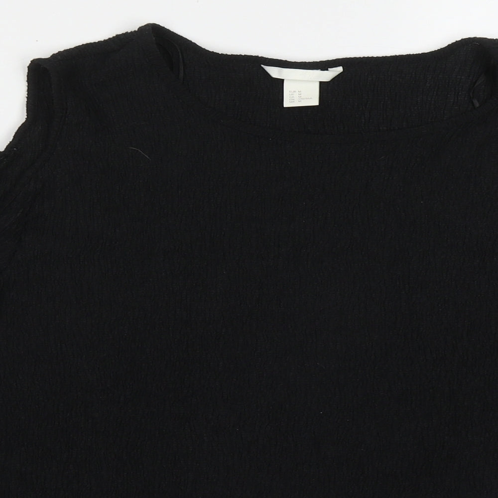 Womens UK Size M H&M Black Basic T-Shirt