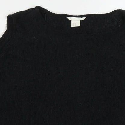 Womens UK Size M H&M Black Basic T-Shirt
