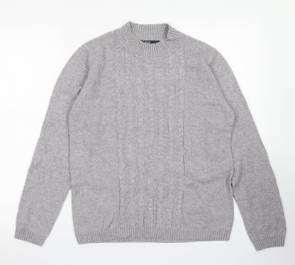 ISLE Womens Grey Crew Neck  Nylon Pullover Jumper Size S
