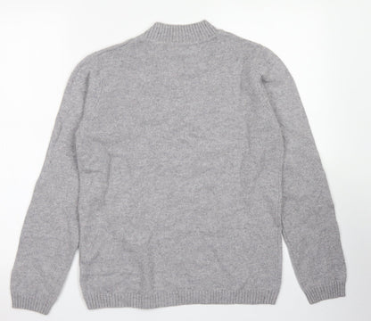 ISLE Womens Grey Crew Neck  Nylon Pullover Jumper Size S