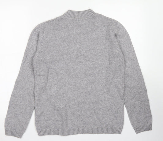 ISLE Womens Grey Crew Neck  Nylon Pullover Jumper Size S