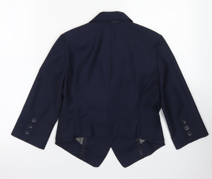 LUX. Womens Blue  Polyester Jacket Blazer Size S