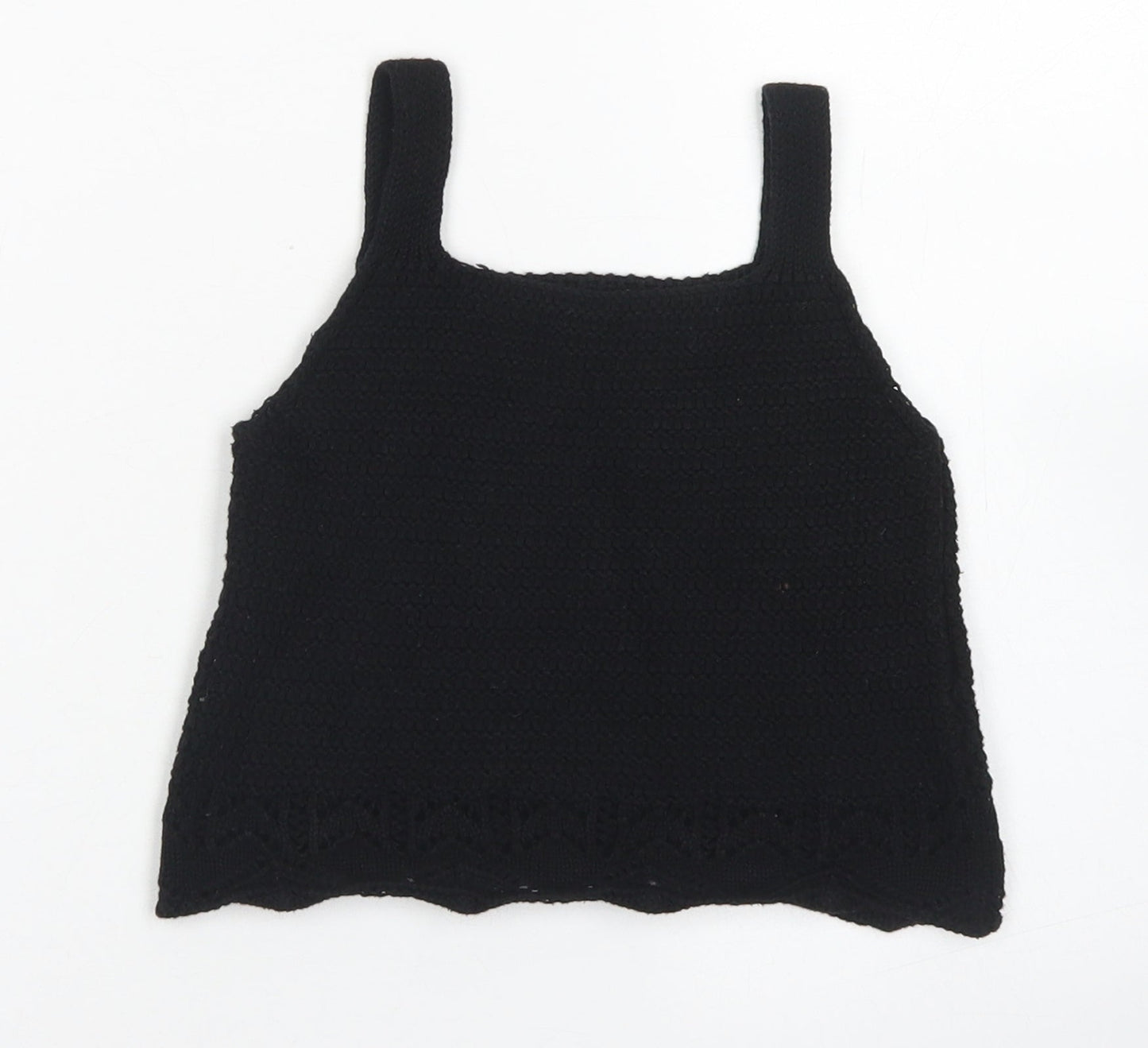 TU Girls Black  Cotton Cropped Tank Size 5 Years Square Neck
