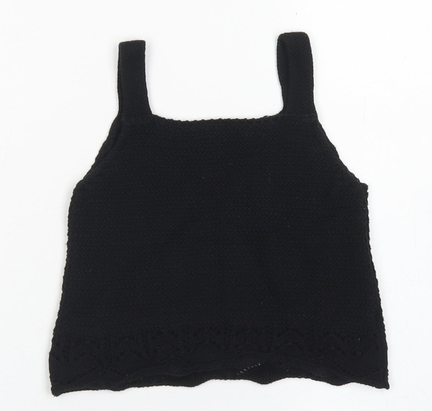 TU Girls Black  Cotton Cropped Tank Size 5 Years Square Neck