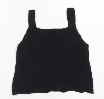 TU Girls Black  Cotton Cropped Tank Size 5 Years Square Neck