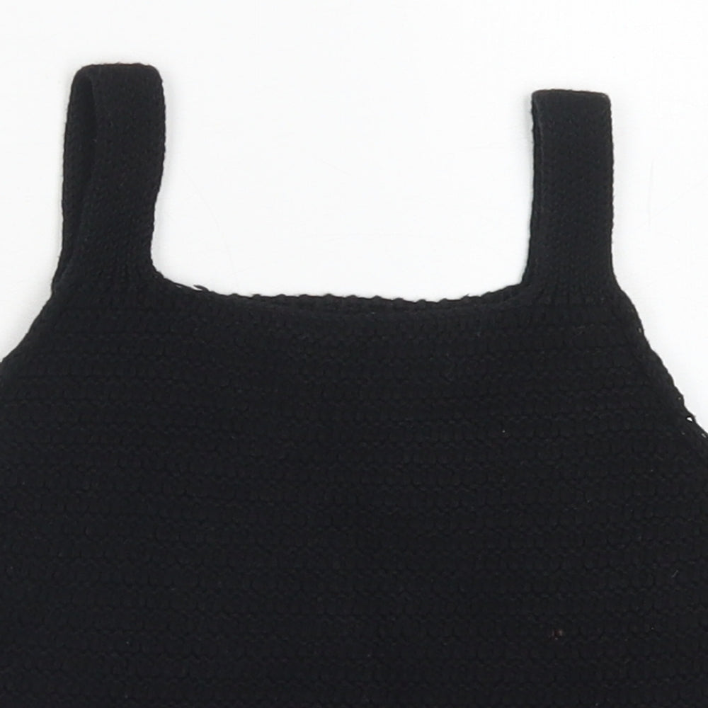TU Girls Black  Cotton Cropped Tank Size 5 Years Square Neck