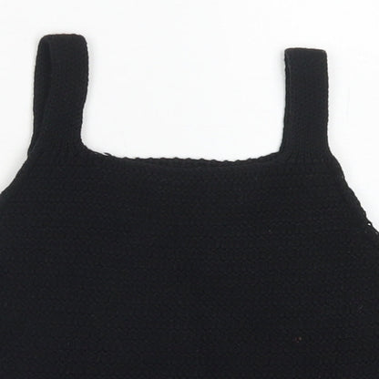 TU Girls Black  Cotton Cropped Tank Size 5 Years Square Neck