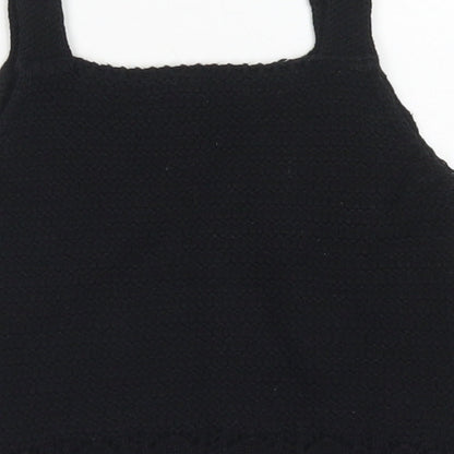 TU Girls Black  Cotton Cropped Tank Size 5 Years Square Neck