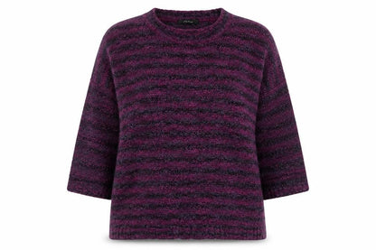 Bonmarché Womens Purple Crew Neck Acrylic Pullover Jumper Size L
