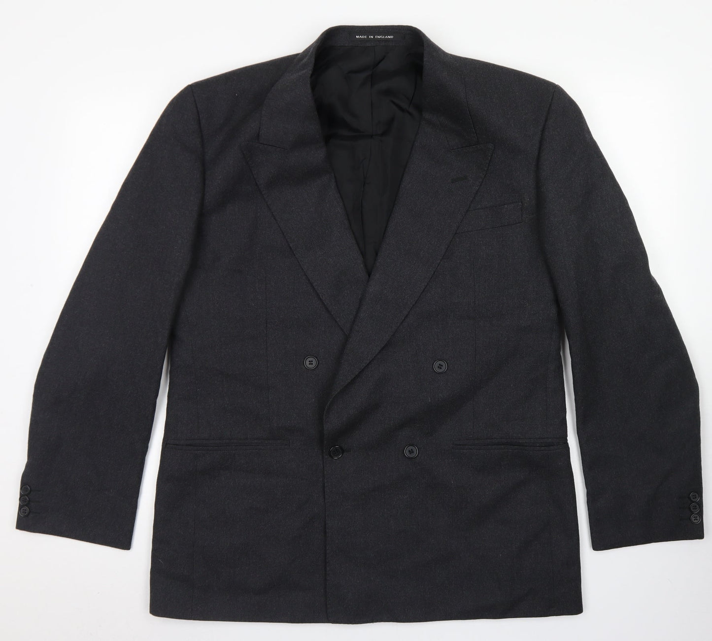 Mens UK Size 42 Pinstripe Regular Grey Suit Jacket