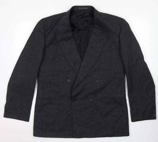 Mens UK Size 42 Pinstripe Regular Grey Suit Jacket