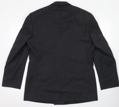Mens UK Size 42 Pinstripe Regular Grey Suit Jacket