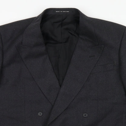 Mens UK Size 42 Pinstripe Regular Grey Suit Jacket