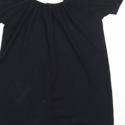 Boohoo Womens Brown  Polyester Basic T-Shirt Size S Round Neck