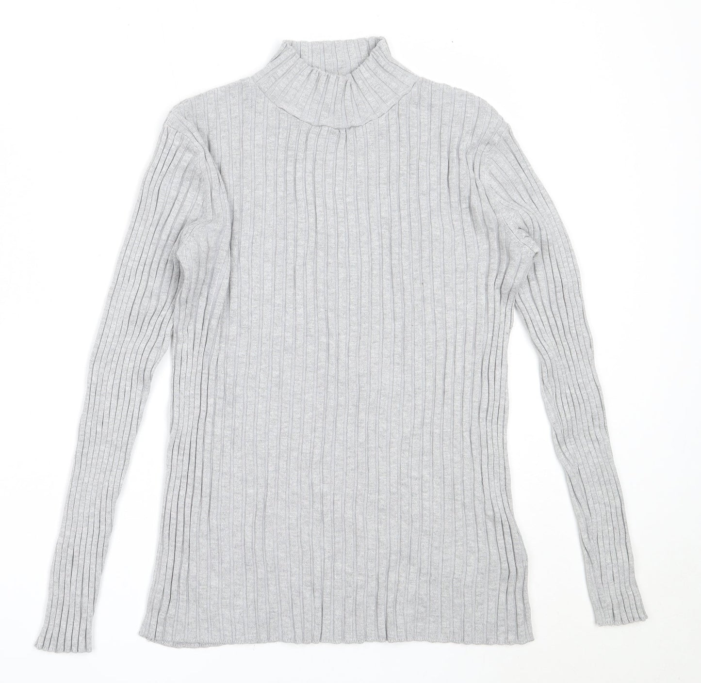 Avenue Womens Grey High Neck  Viscose Pullover Jumper Size 12