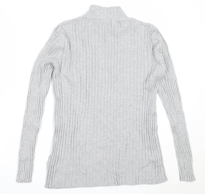Avenue Womens Grey High Neck  Viscose Pullover Jumper Size 12