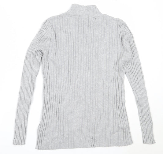 Avenue Womens Grey High Neck  Viscose Pullover Jumper Size 12