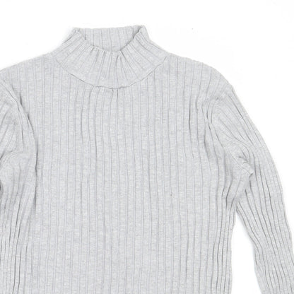 Avenue Womens Grey High Neck  Viscose Pullover Jumper Size 12