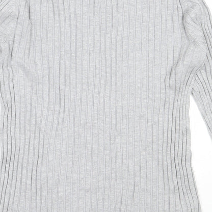 Avenue Womens Grey High Neck  Viscose Pullover Jumper Size 12