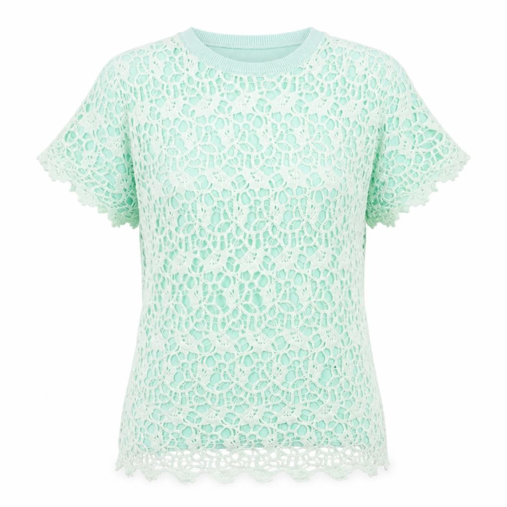 Front view of Pomodoro women’s green round neck viscose jumper, size UK 16