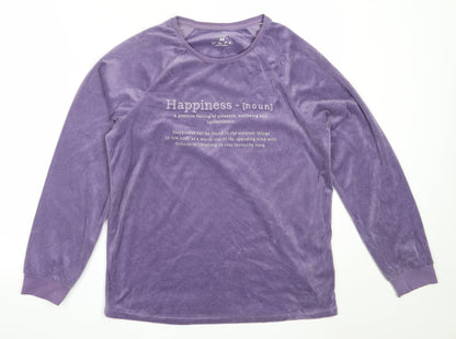Primark Womens Purple Solid Polyester Top Pyjama Top Size XS
