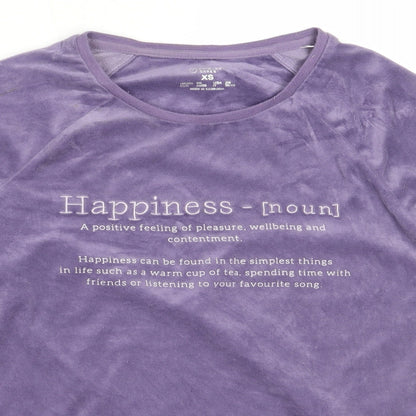 Primark Womens Purple Solid Polyester Top Pyjama Top Size XS