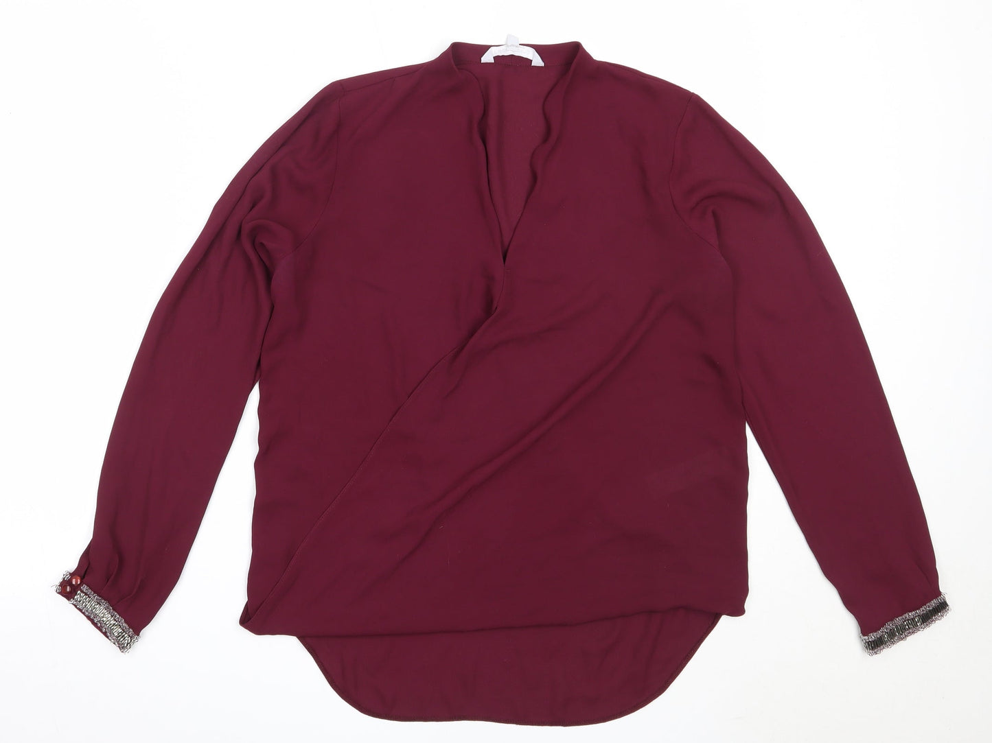 Womens UK Size 10 Red Herring Purple Basic Blouse