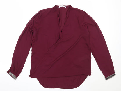 Womens UK Size 10 Red Herring Purple Basic Blouse
