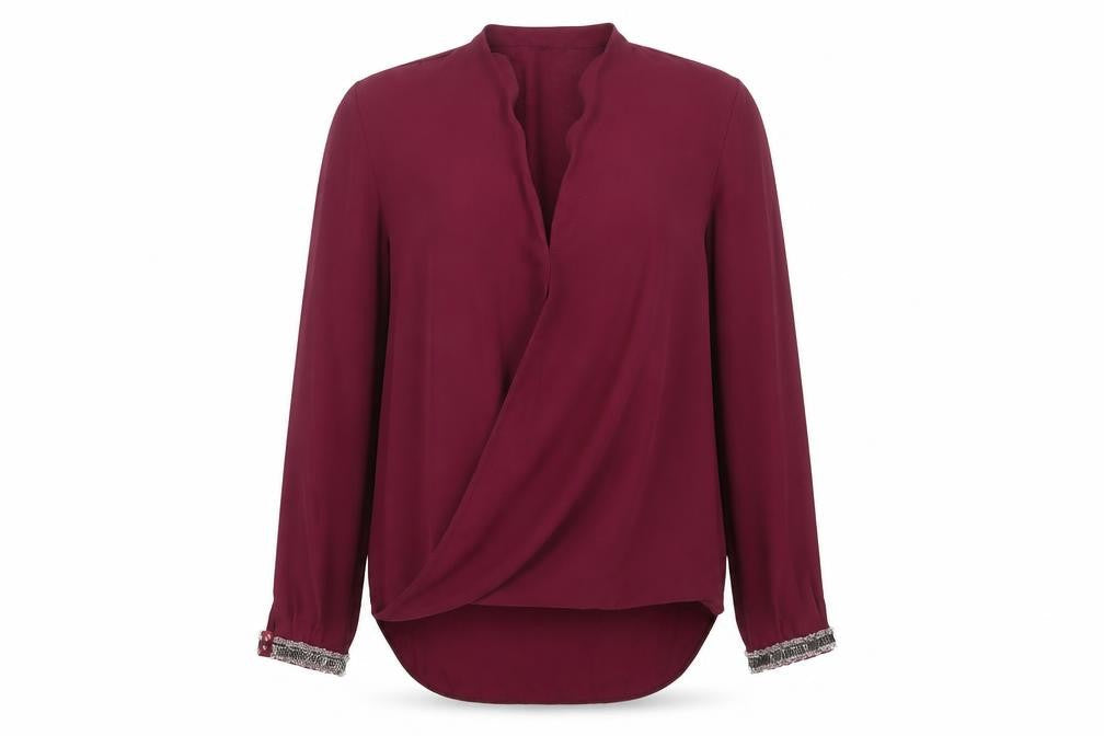 Womens UK Size 10 Red Herring Purple Basic Blouse