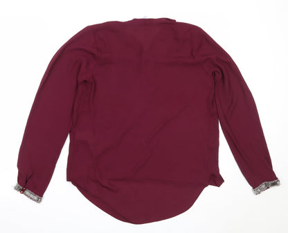 Womens UK Size 10 Red Herring Purple Basic Blouse