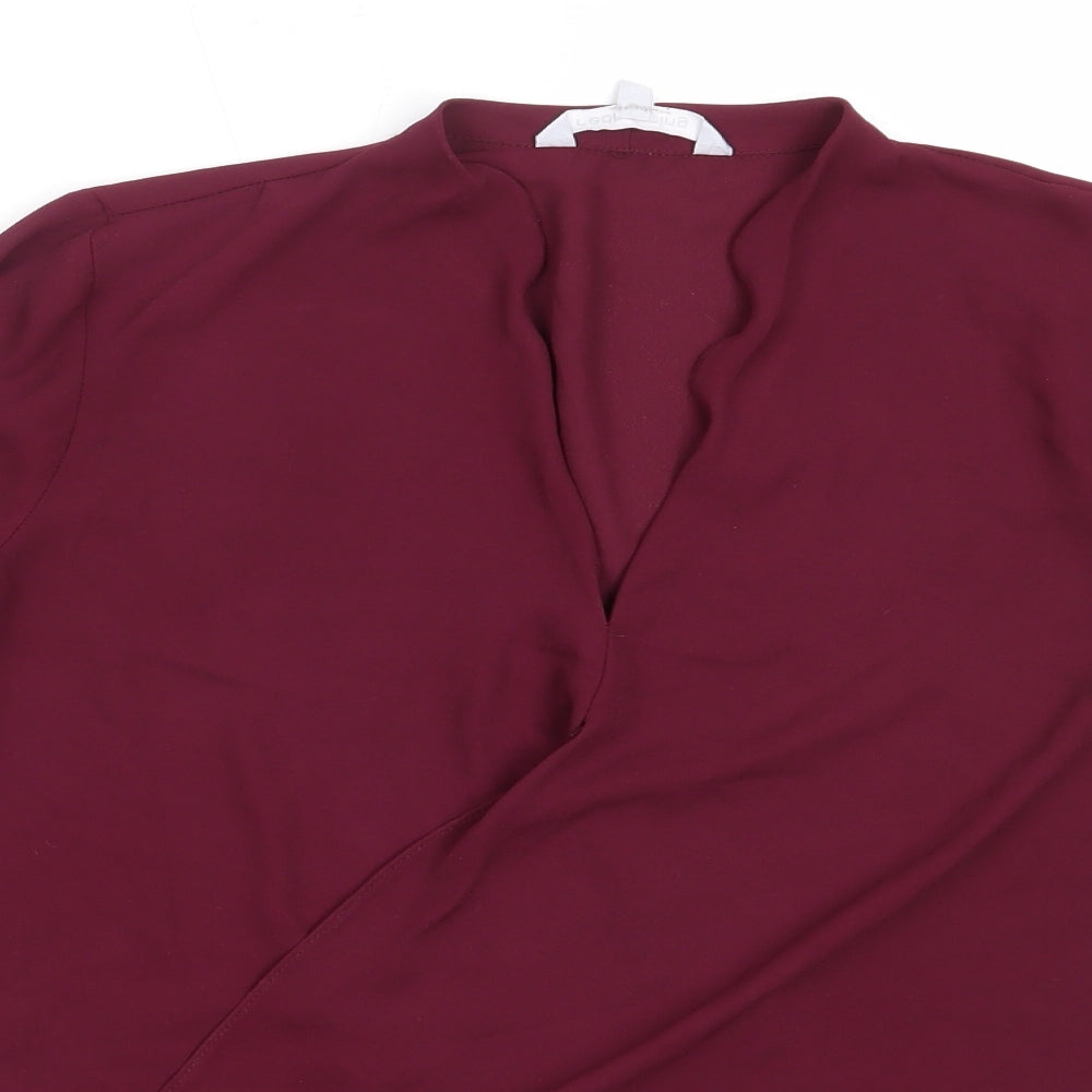 Womens UK Size 10 Red Herring Purple Basic Blouse