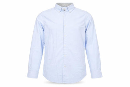 Mens UK Size 15 NEXT Blue  Button-Up Long Sleeve Casual Shirt