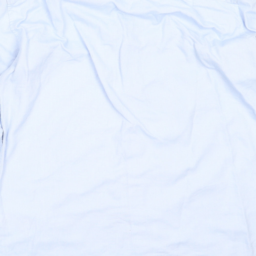 Mens UK Size 15 NEXT Blue  Button-Up Long Sleeve Casual Shirt