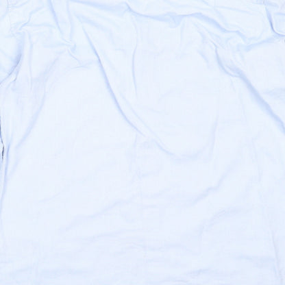Mens UK Size 15 NEXT Blue  Button-Up Long Sleeve Casual Shirt