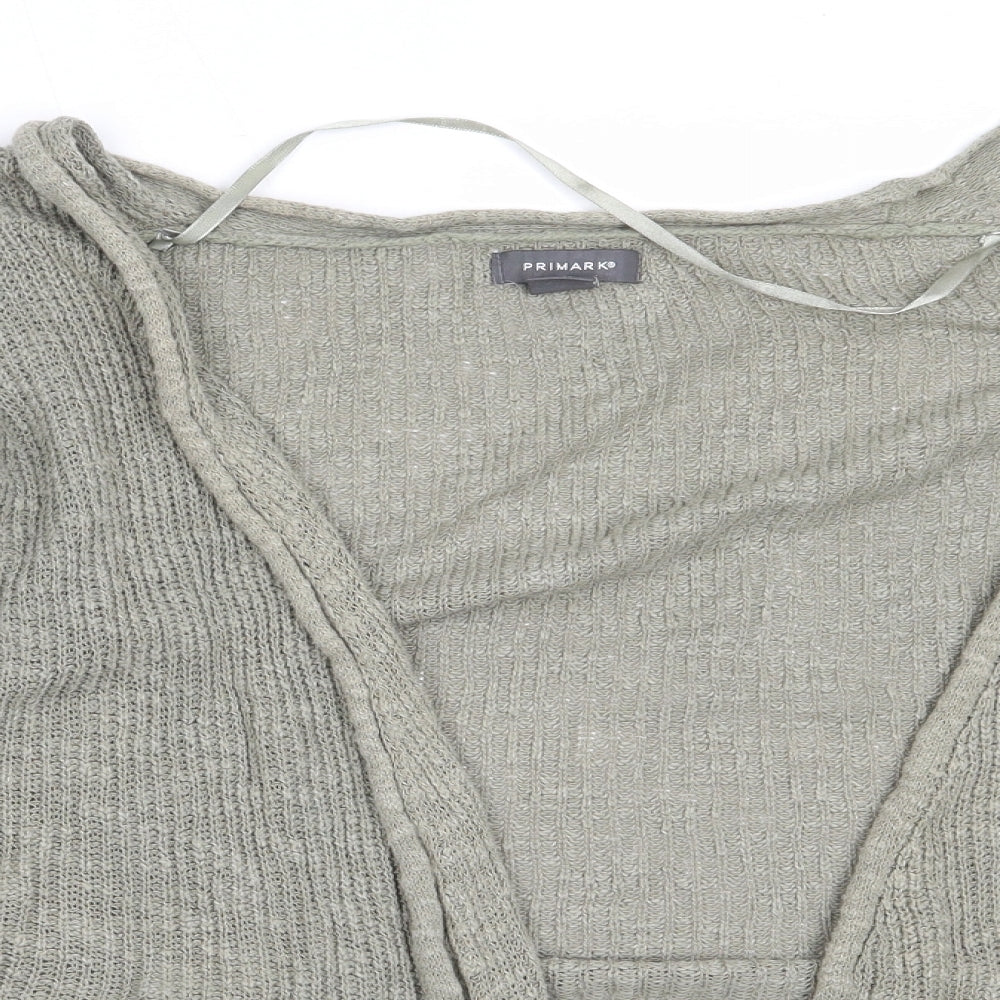 Primark Womens Green Round Neck  Acrylic Cardigan Jumper Size XS