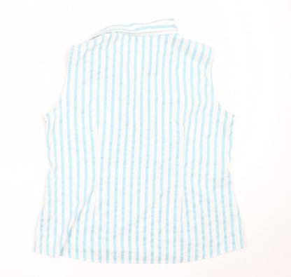 Womens UK Size 14 Marks and Spencer Blue Basic Button-Up