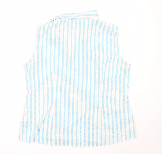 Womens UK Size 14 Marks and Spencer Blue Basic Button-Up