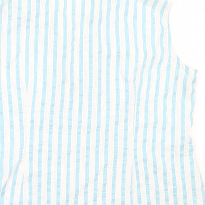 Womens UK Size 14 Marks and Spencer Blue Basic Button-Up