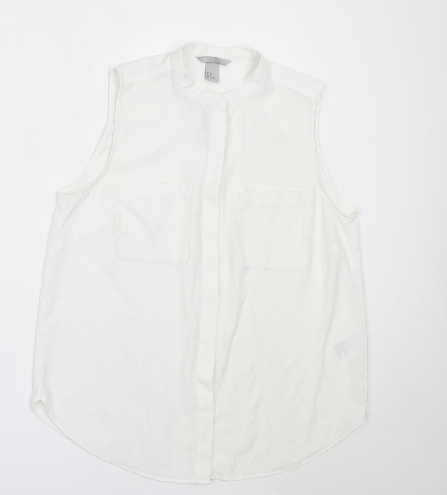 Womens UK Size 38 H&M White Basic Button-Up