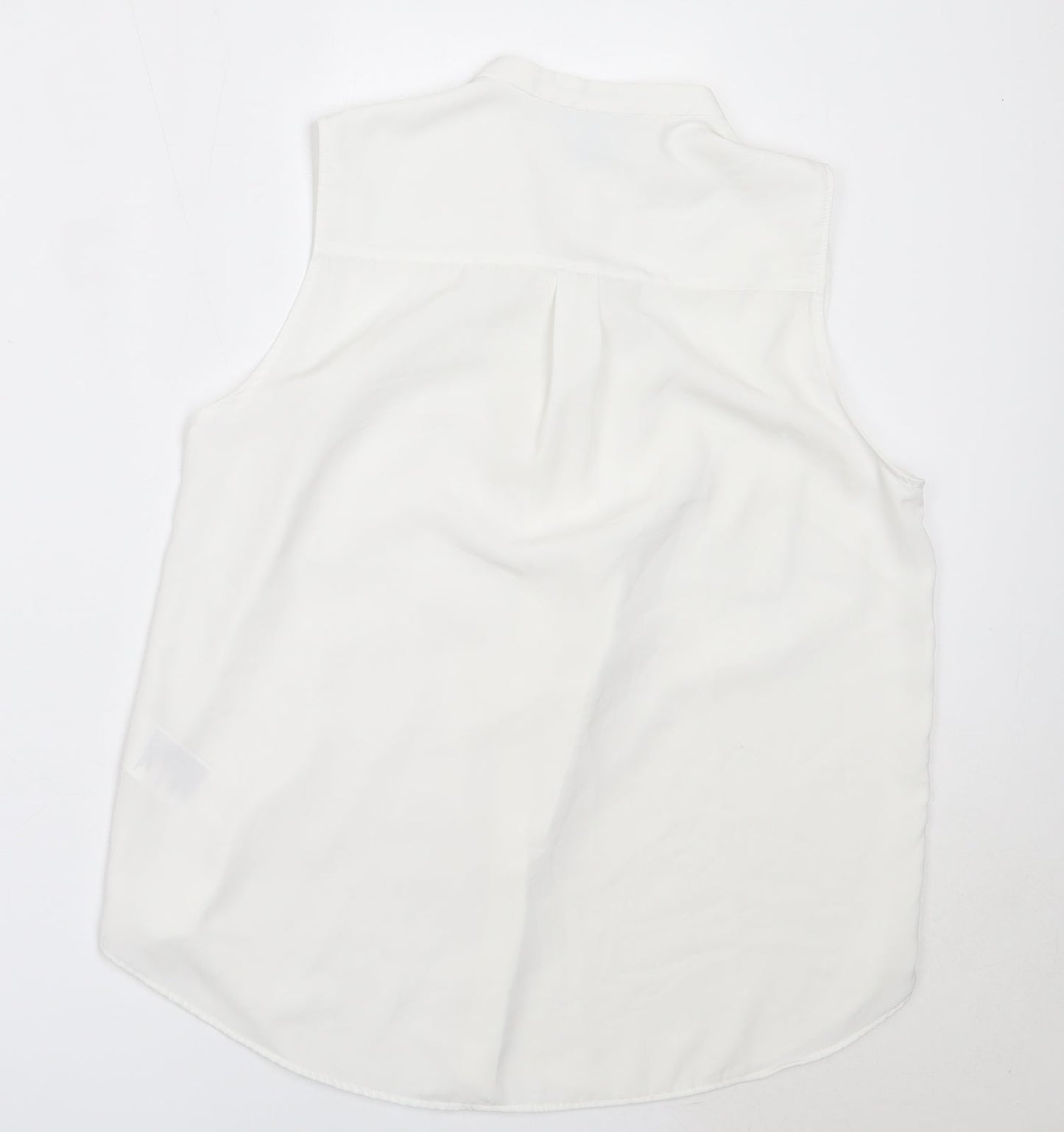 Womens UK Size 38 H&M White Basic Button-Up