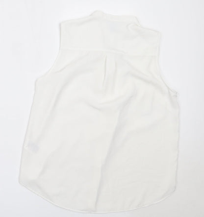 Womens UK Size 38 H&M White Basic Button-Up