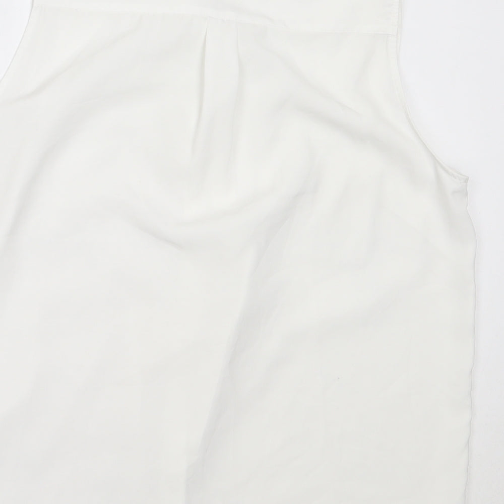 Womens UK Size 38 H&M White Basic Button-Up