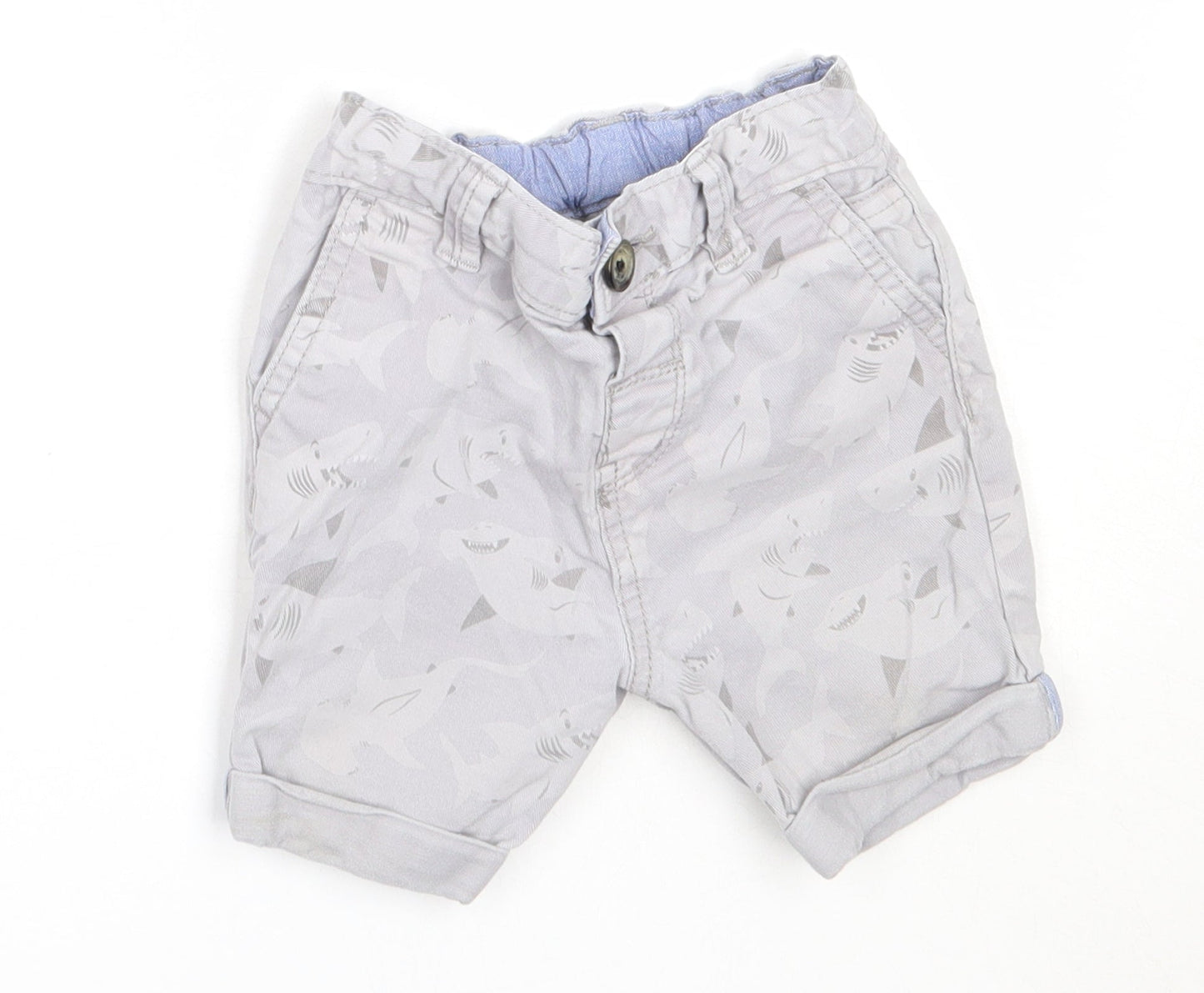 TU Boys Grey  Cotton Cropped Trousers Size 12-18 Months