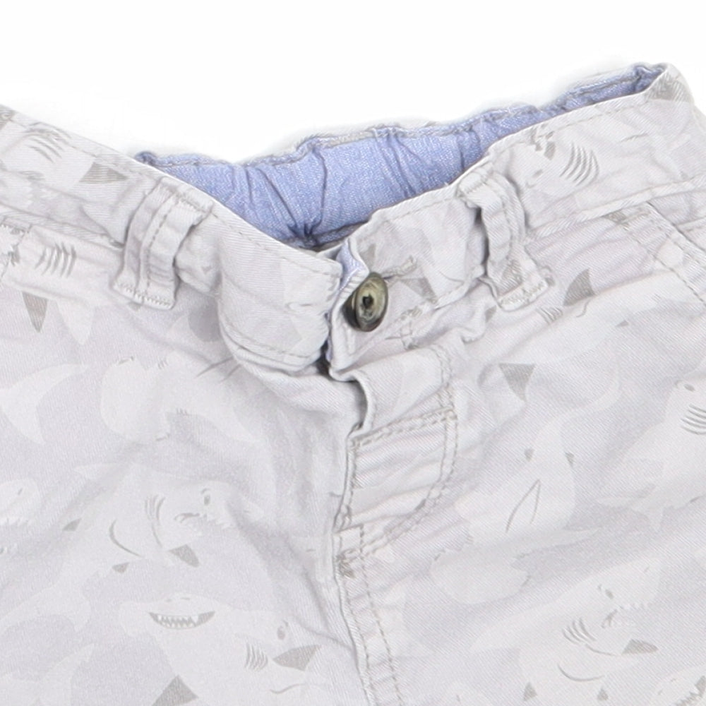 TU Boys Grey  Cotton Cropped Trousers Size 12-18 Months
